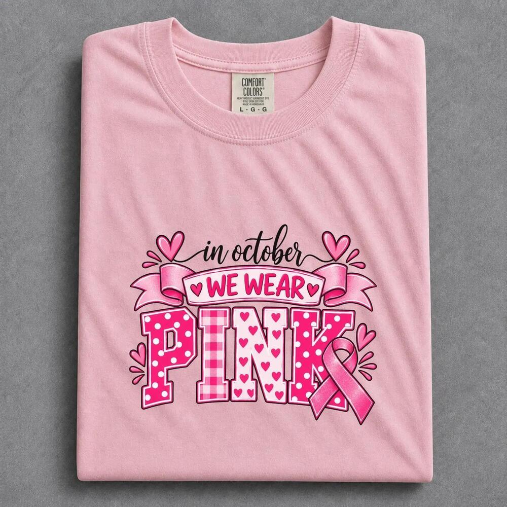 In October We Wear Shirt,  Awareness Tee, Ribbon